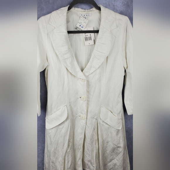 CABI Artist Coat Shawl Notched Collar 3/4 Sleeve Button Down Blazer Size S - Picture 3 of 12